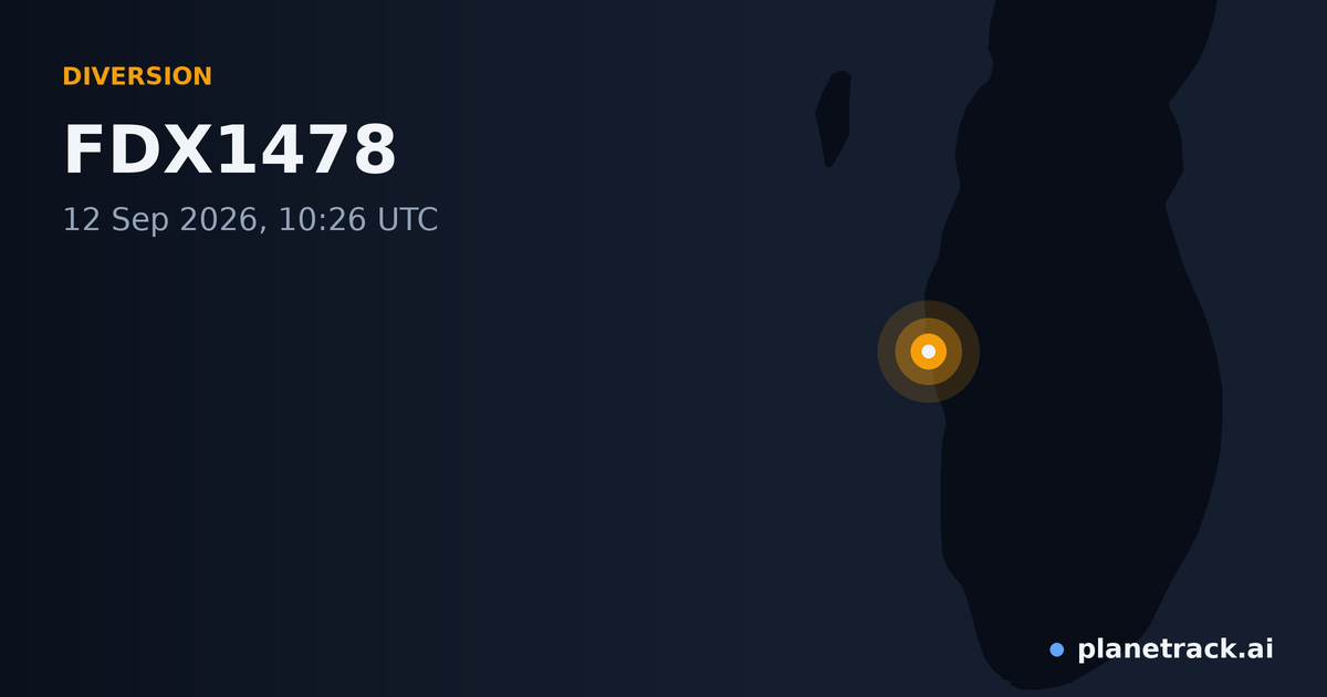 Map of where FDX1478's diversion happened