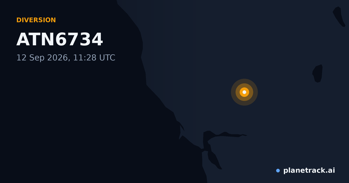 Map of where ATN6734's diversion happened