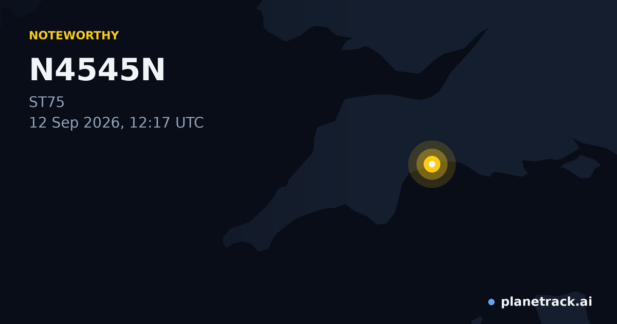 Map of where N4545N's special aircraft happened