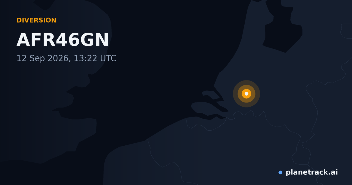 Map of where AFR46GN's diversion happened