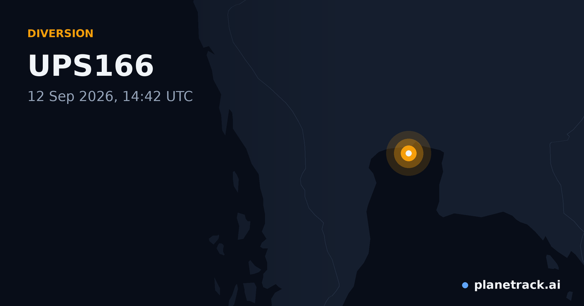 Map of where UPS166's diversion happened