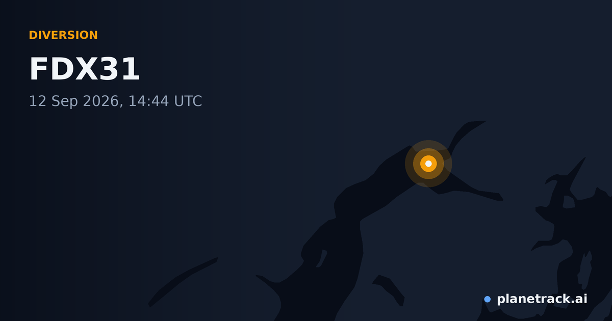 Map of where FDX31's diversion happened
