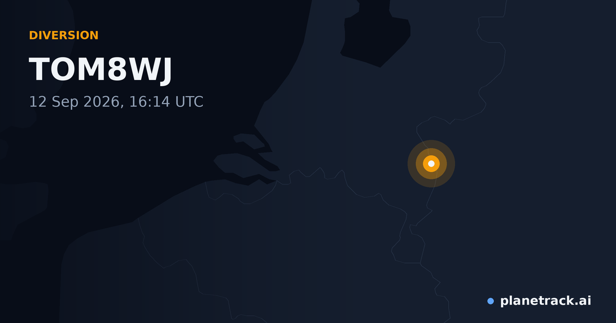 Map of where TOM8WJ's diversion happened