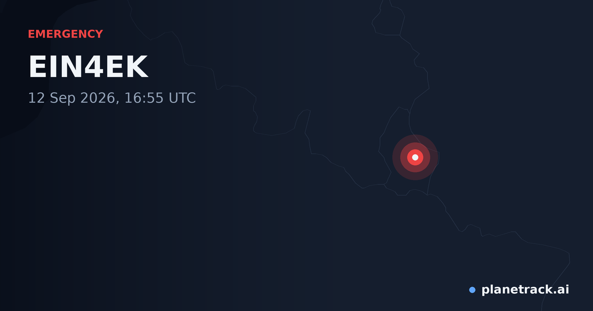 Map of where EIN4EK's emergency: squawk 7500 happened