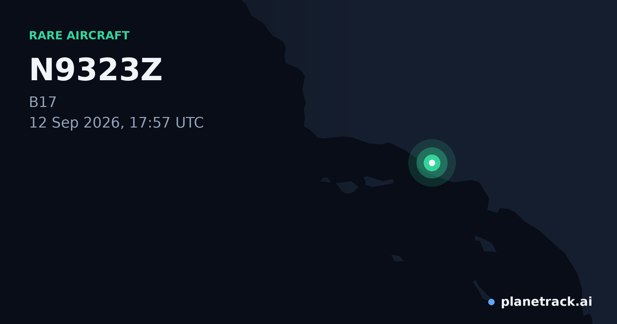 Map of where N9323Z's rare aircraft happened