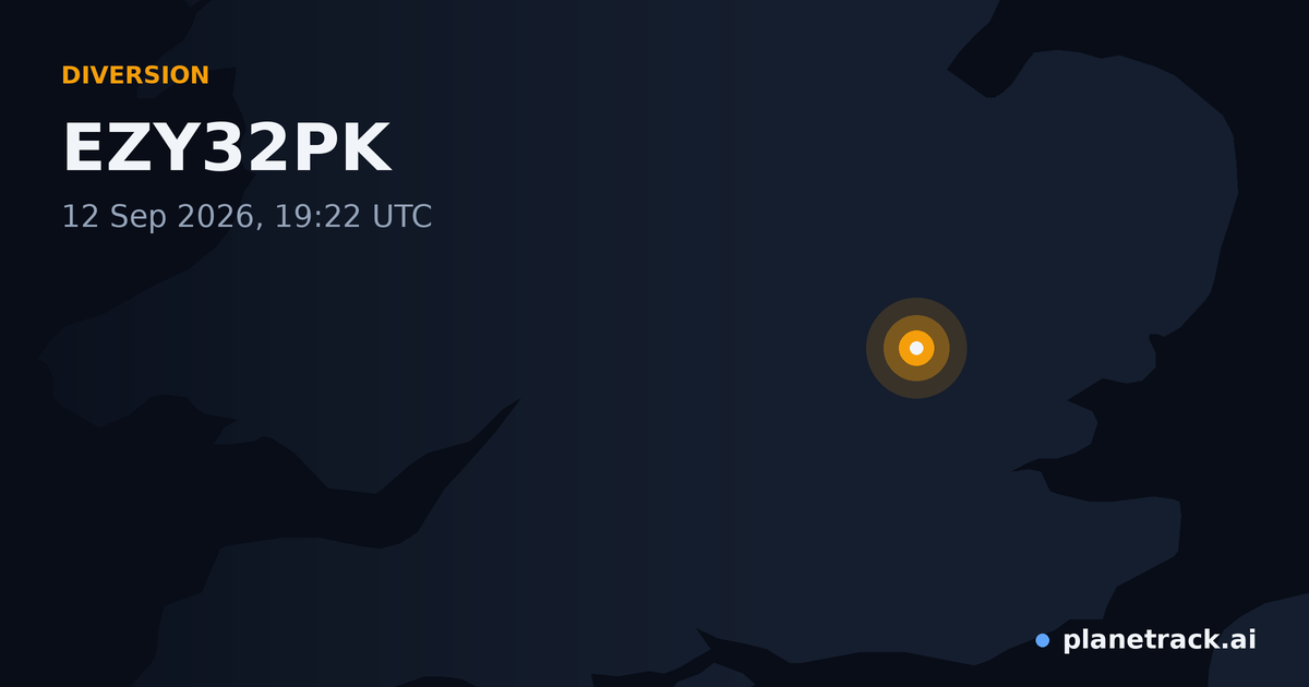 Map of where EZY32PK's diversion happened