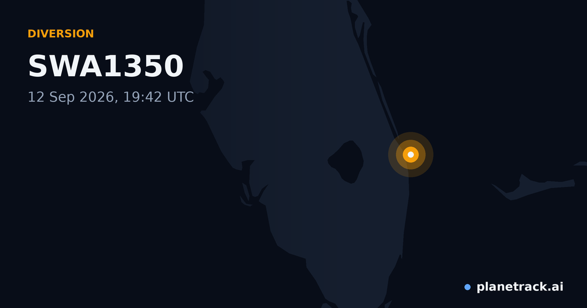 Map of where SWA1350's diversion happened