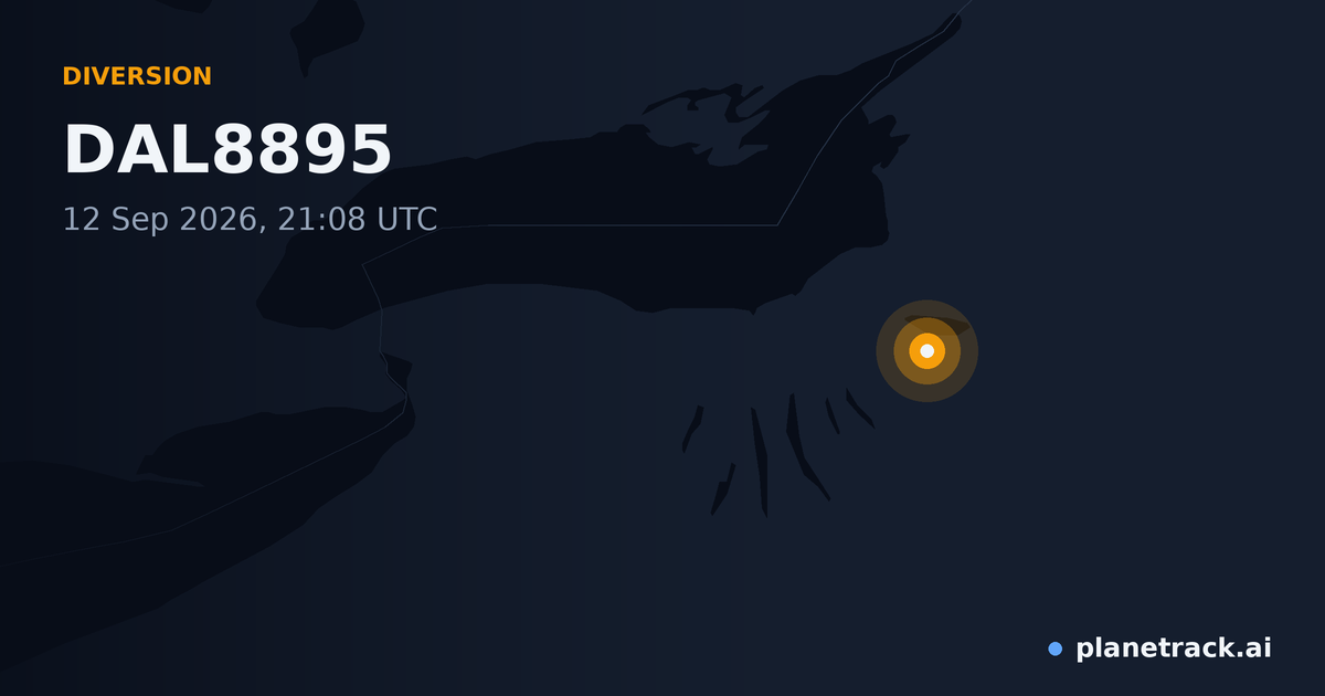 Map of where DAL8895's diversion happened