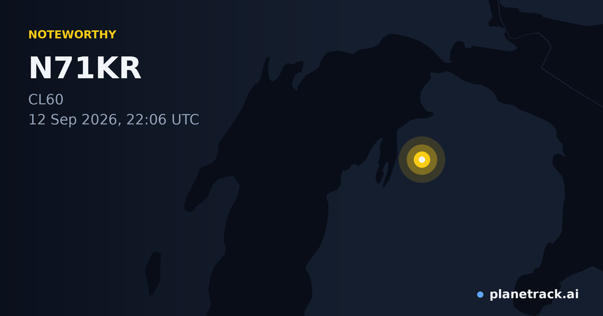 Map of where N71KR's special aircraft happened