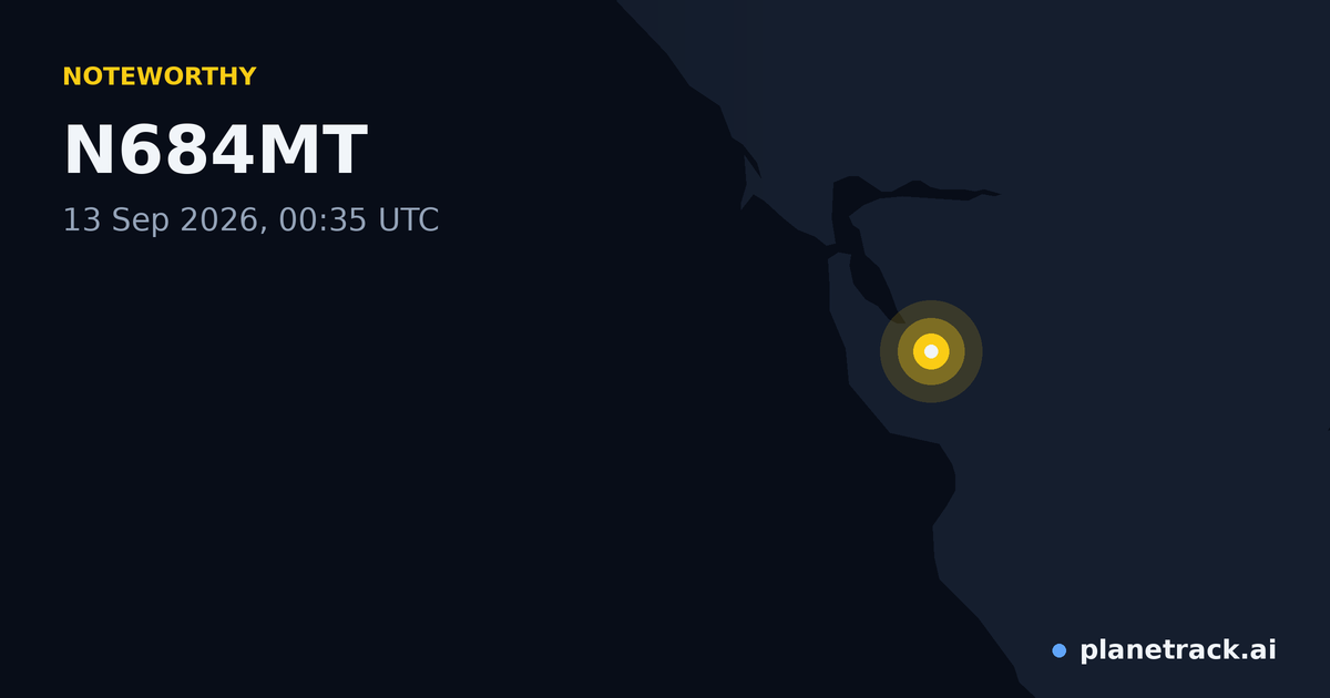 Map of where N684MT's special aircraft happened
