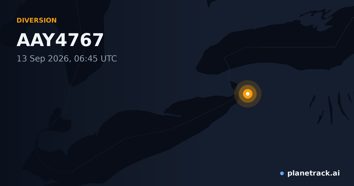 Map of where AAY4767's diversion happened