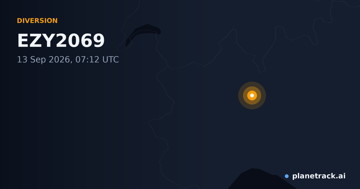 Map of where EZY2069's diversion happened