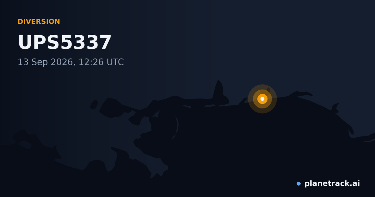 Map of where UPS5337's diversion happened