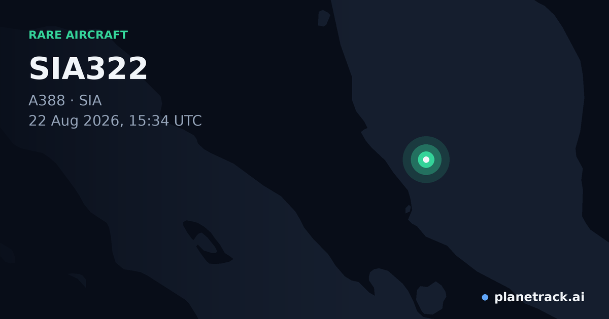 Map of where SIA322's rare aircraft happened