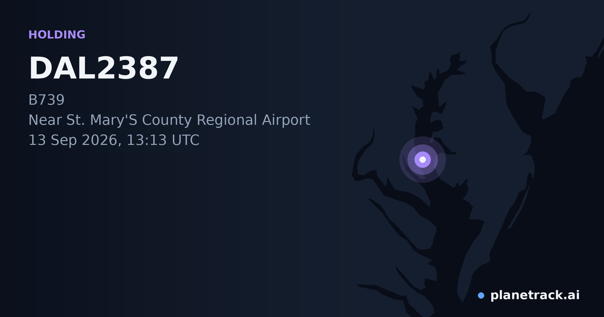 Map of where DAL2387's holding pattern happened