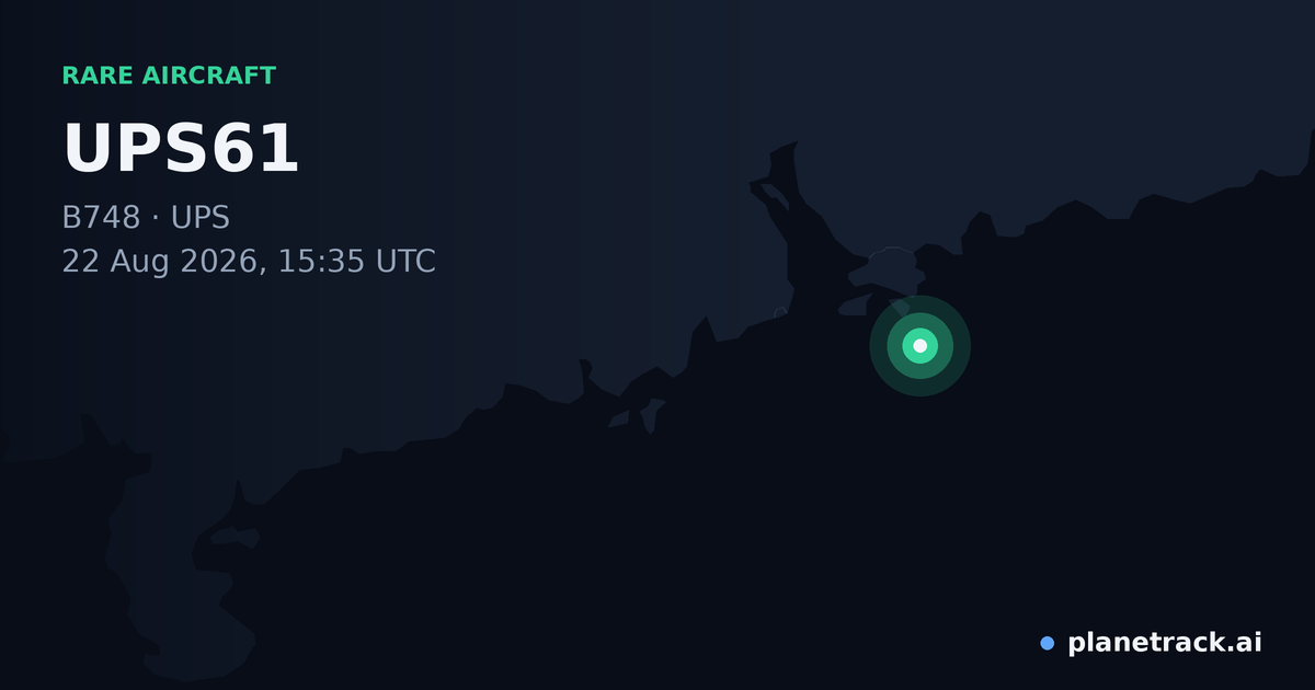 Map of where UPS61's rare aircraft happened