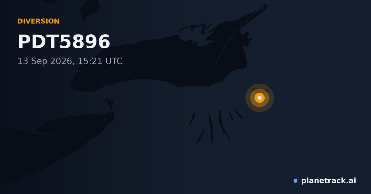 Map of where PDT5896's diversion happened