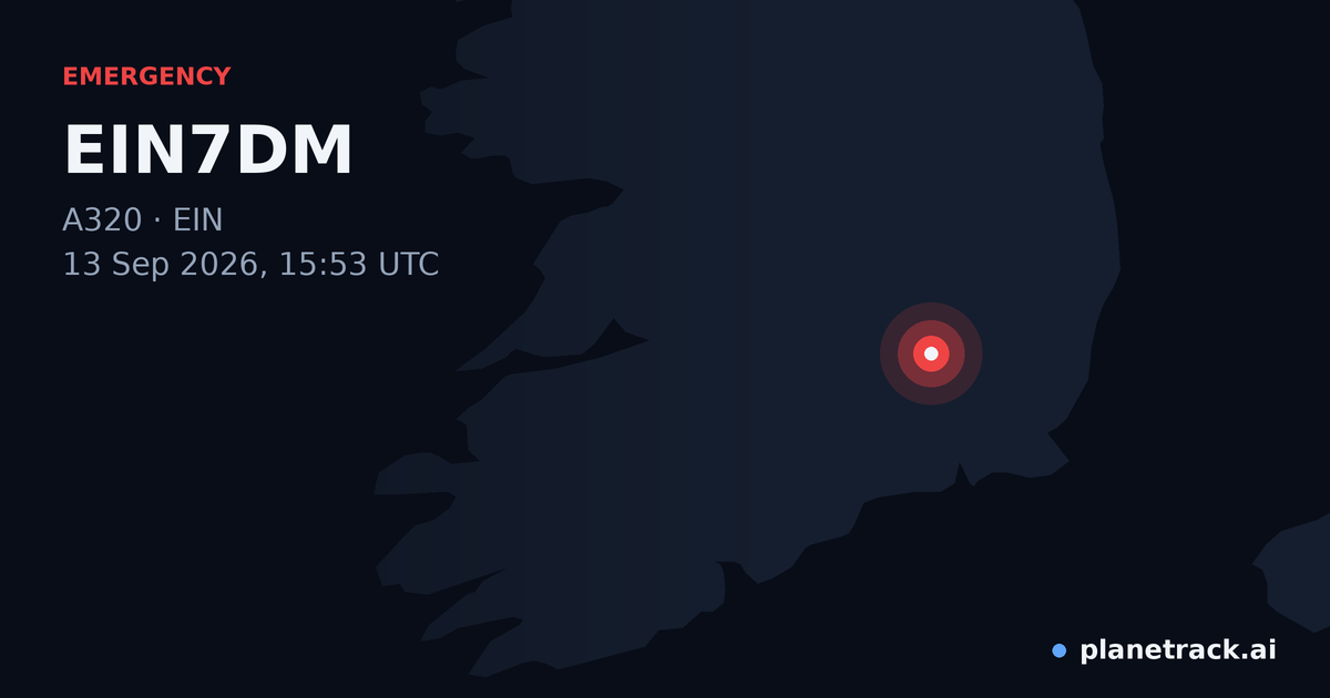 Map of where EIN7DM's emergency: squawk 7700 happened