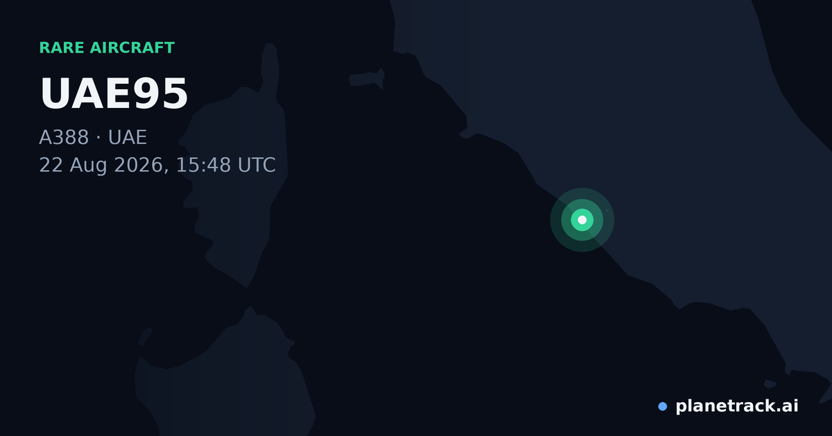 Map of where UAE95's rare aircraft happened