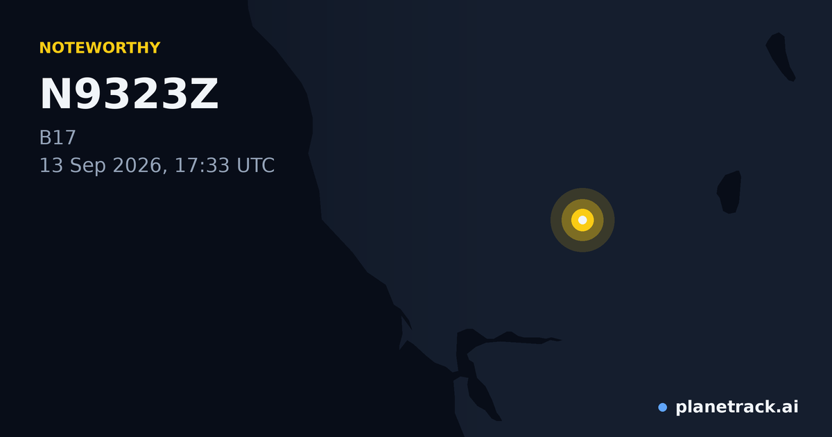 Map of where N9323Z's special aircraft happened