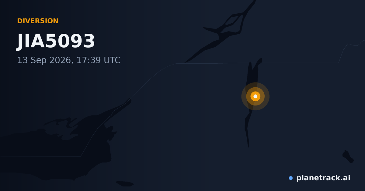Map of where JIA5093's diversion happened