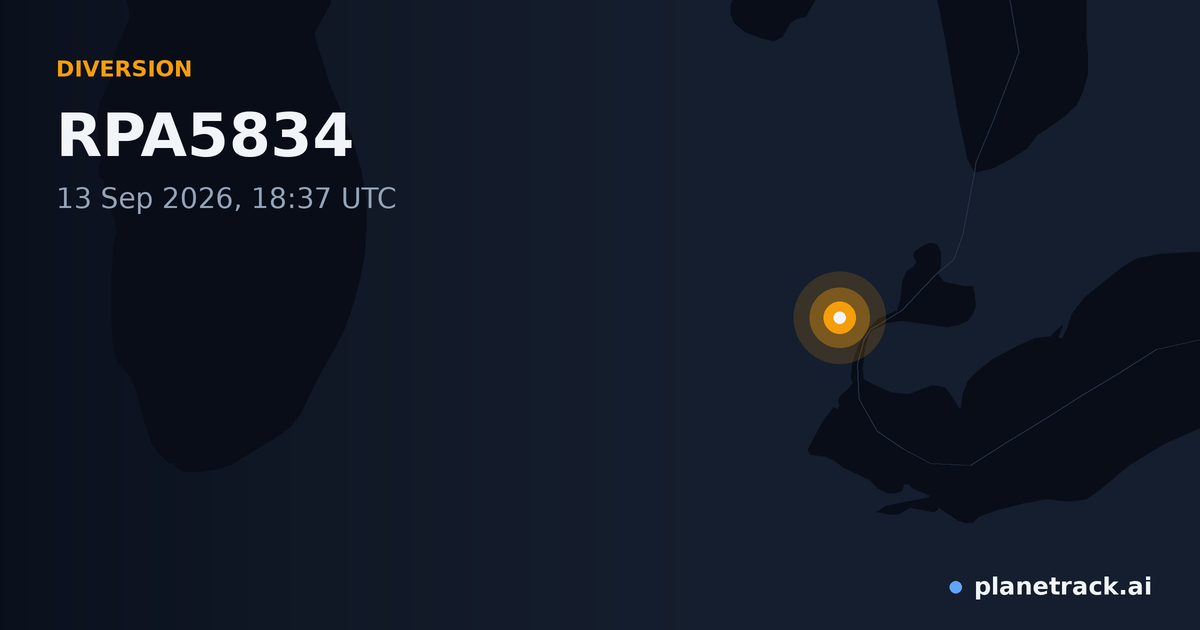 Map of where RPA5834's diversion happened