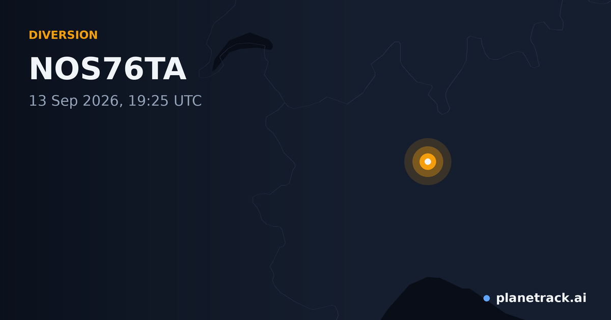 Map of where NOS76TA's diversion happened