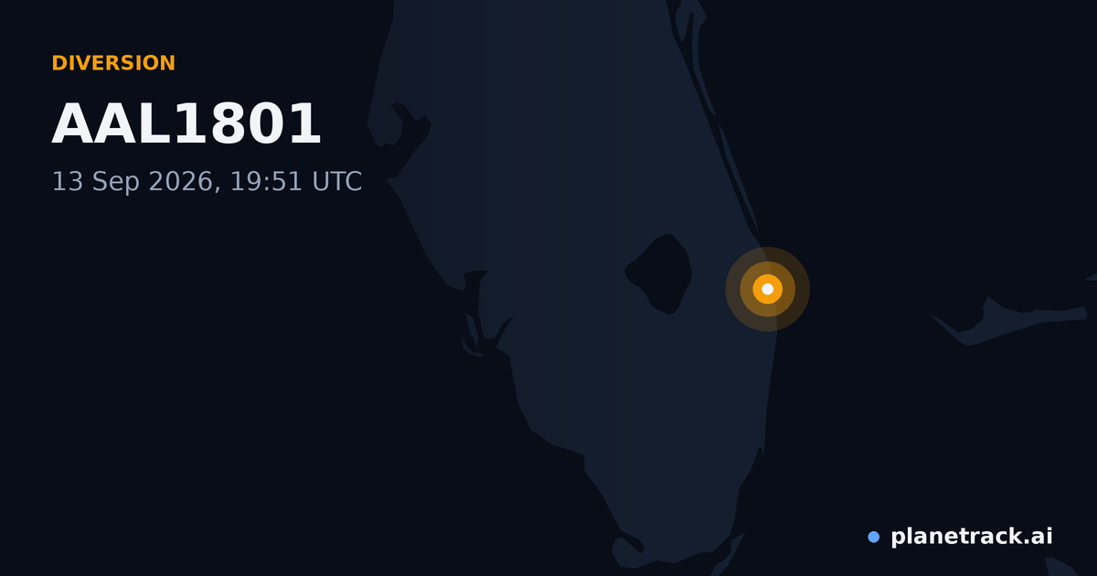 Map of where AAL1801's diversion happened