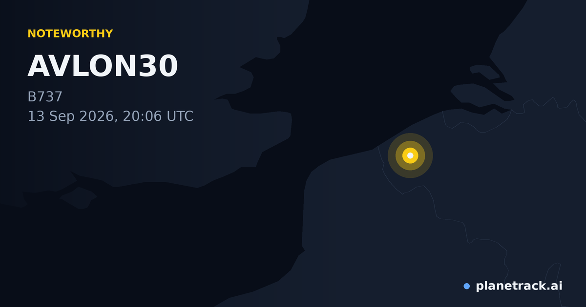 Map of where AVLON30's special aircraft happened