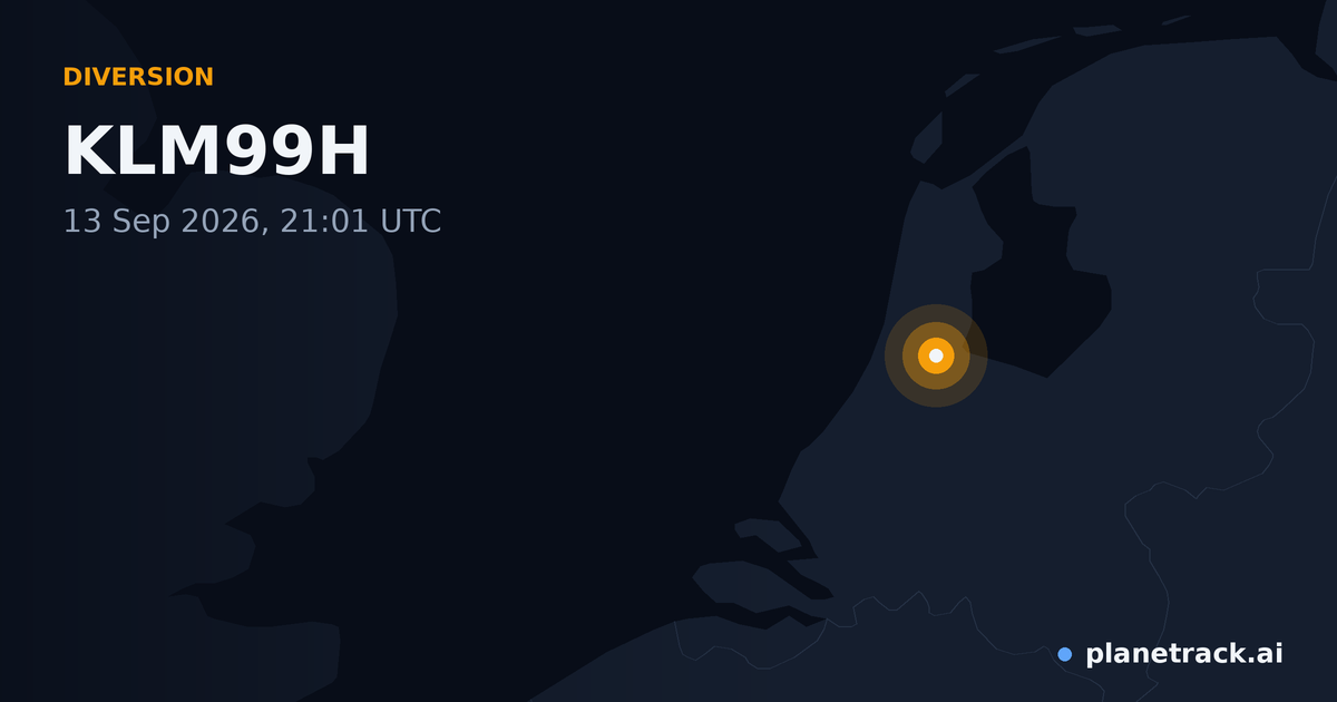 Map of where KLM99H's diversion happened