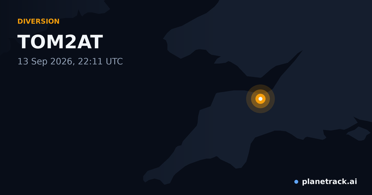 Map of where TOM2AT's diversion happened