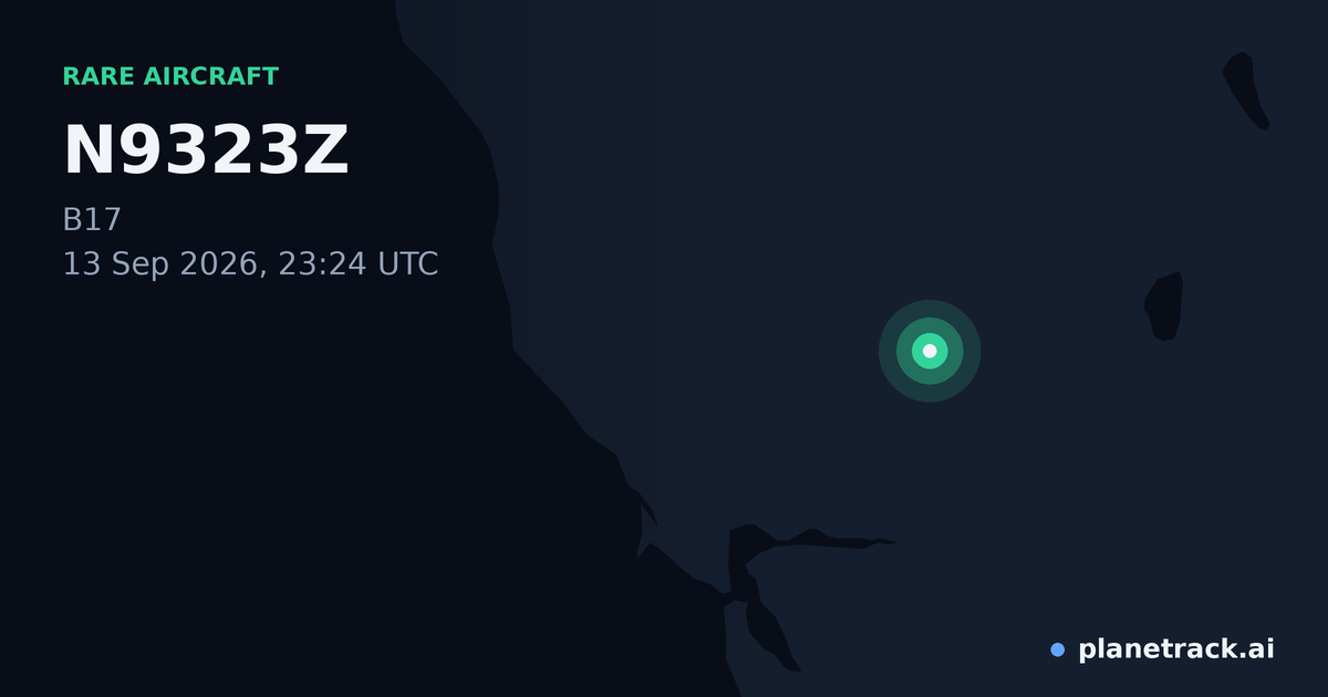 Map of where N9323Z's rare aircraft happened