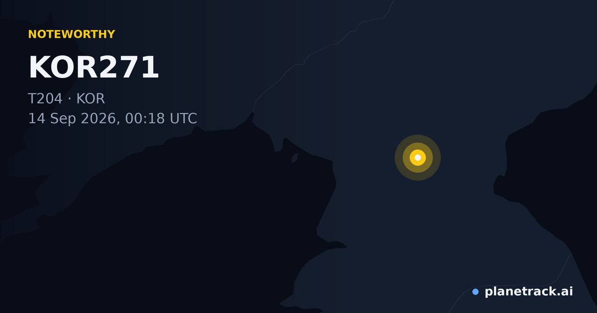 Map of where KOR271's special aircraft happened