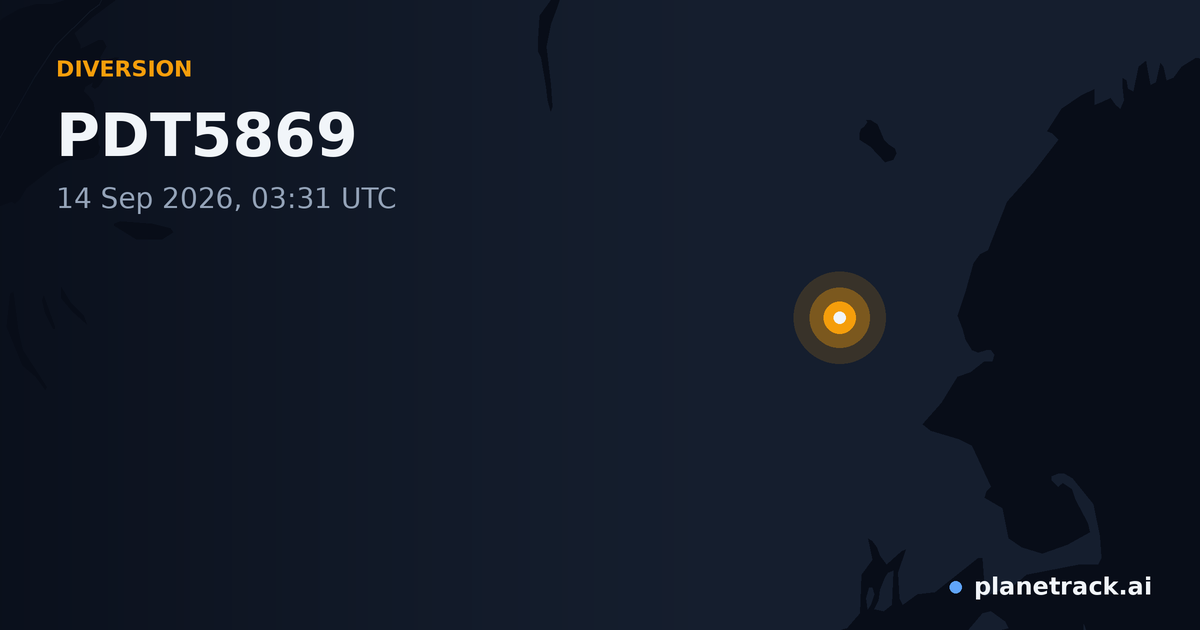 Map of where PDT5869's diversion happened