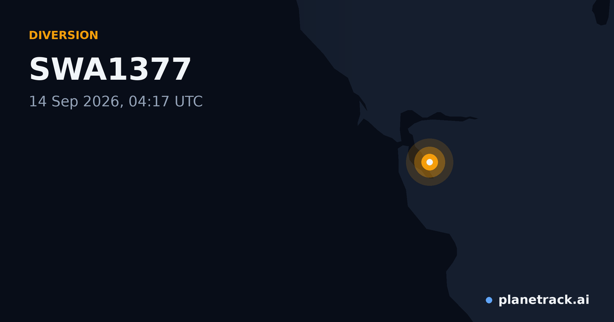 Map of where SWA1377's diversion happened