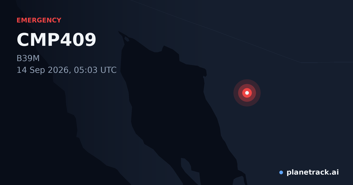Map of where CMP409's emergency: squawk 7600 happened