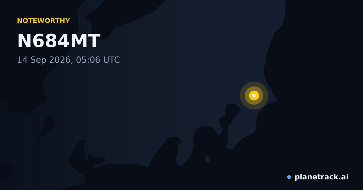 Map of where N684MT's special aircraft happened