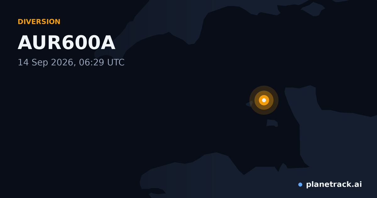 Map of where AUR600A's diversion happened