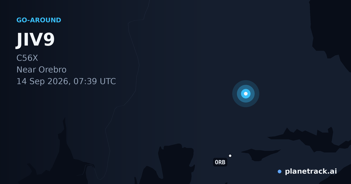 Map of where JIV9's go-around happened