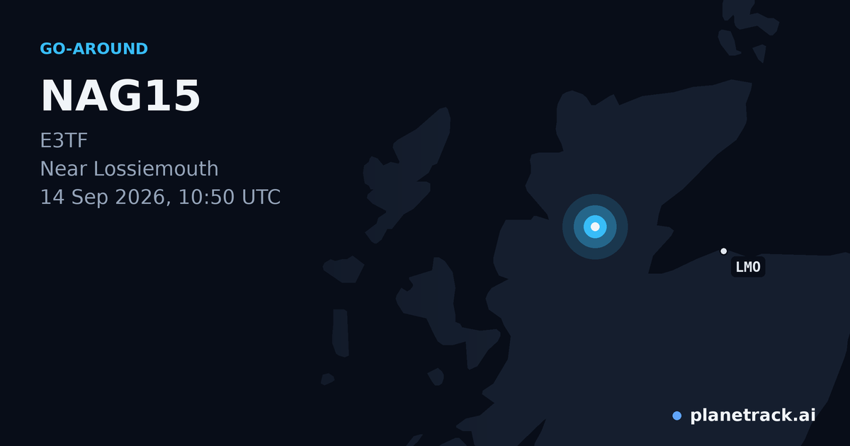 Map of where NAG15's go-around happened