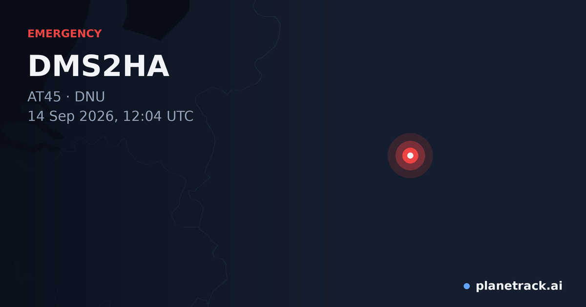 Map of where DMS2HA's emergency: squawk 7700 happened