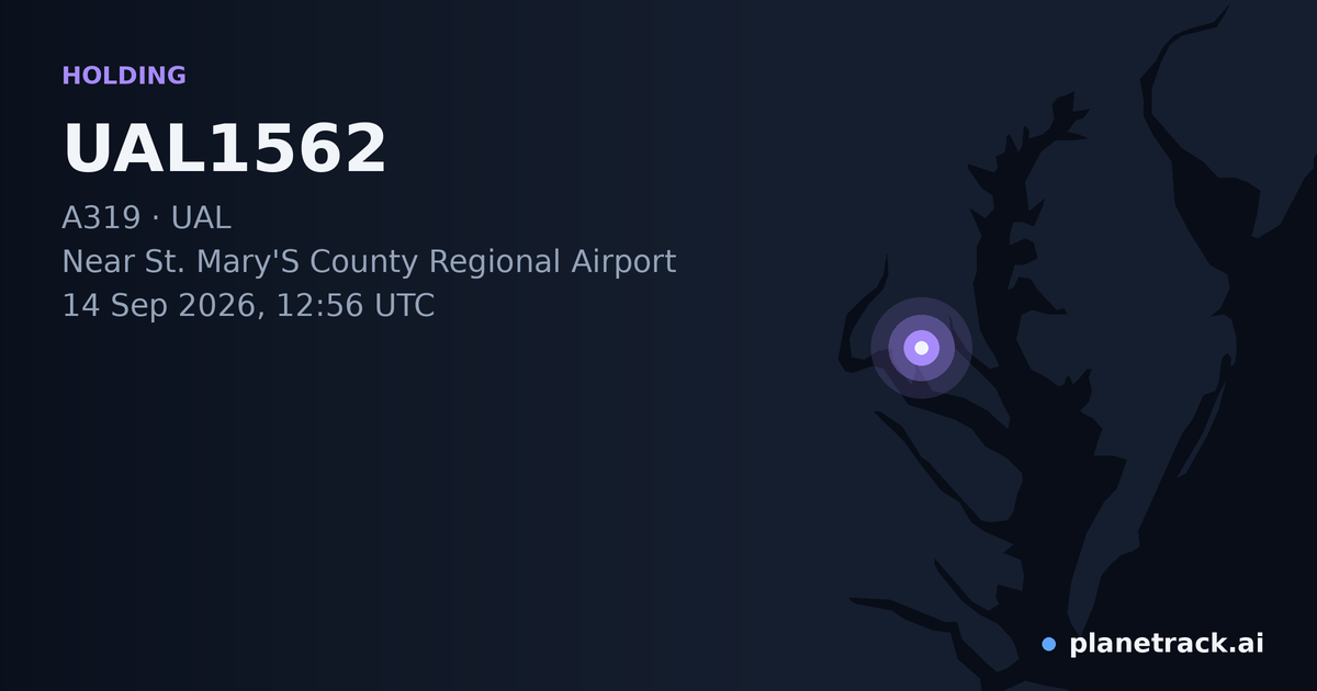 Map of where UAL1562's holding pattern happened