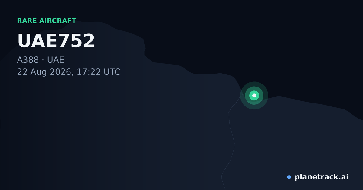 Map of where UAE752's rare aircraft happened