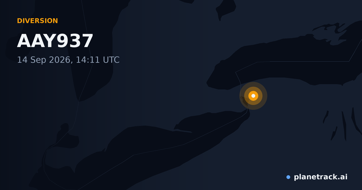 Map of where AAY937's diversion happened
