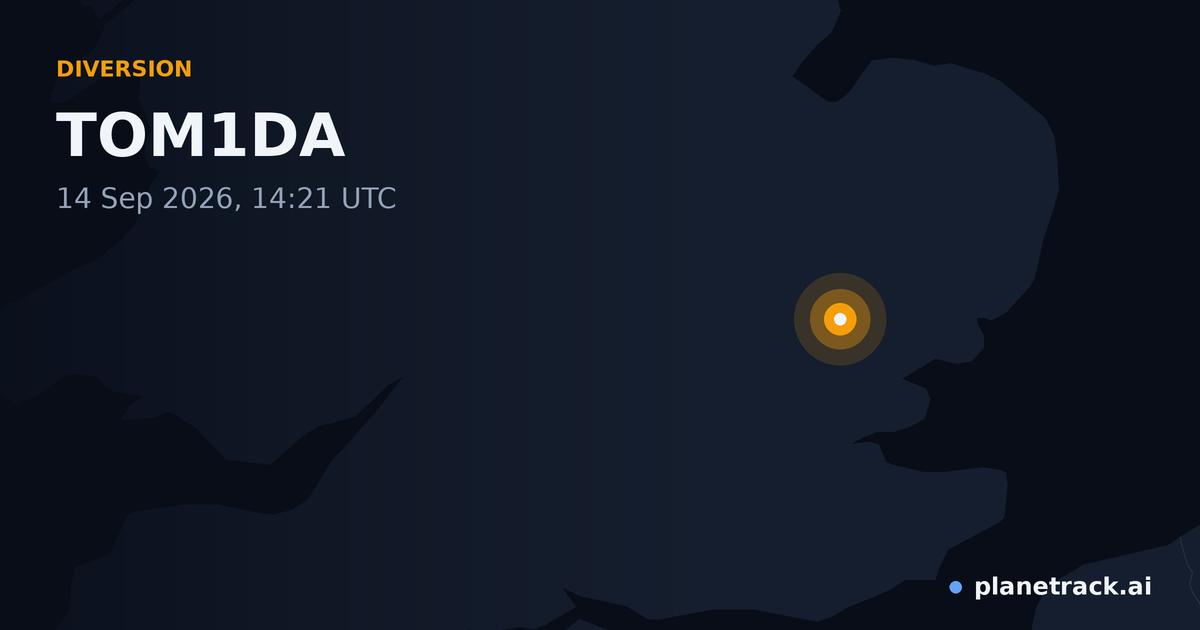 Map of where TOM1DA's diversion happened