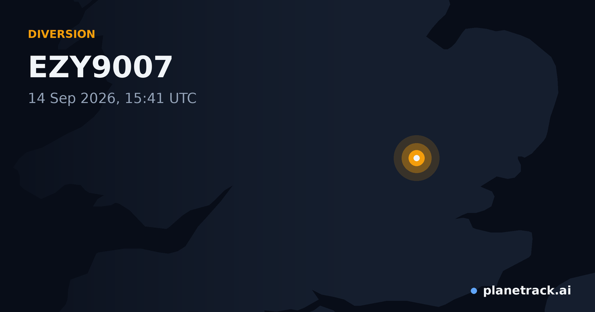 Map of where EZY9007's diversion happened