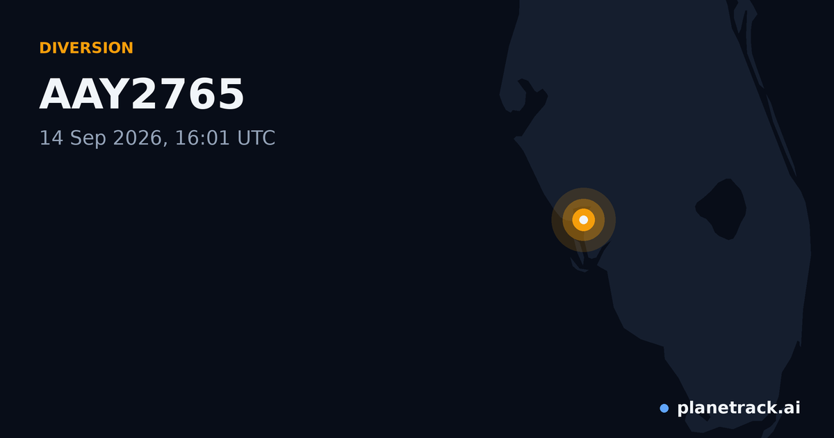 Map of where AAY2765's diversion happened