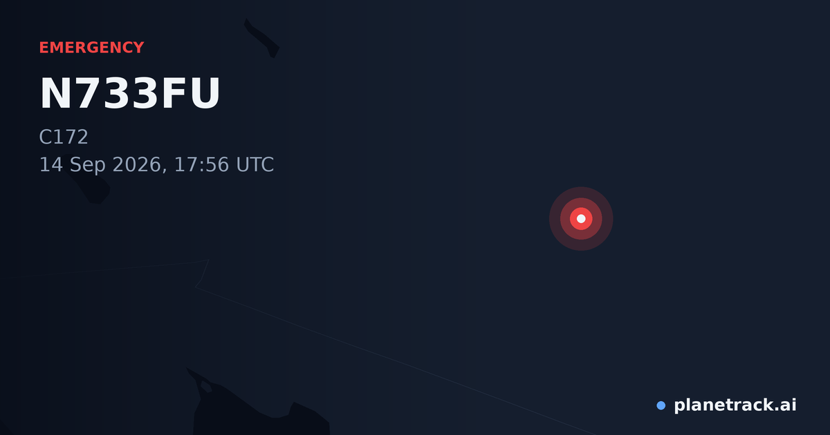 Map of where N733FU's emergency: squawk 7500 happened