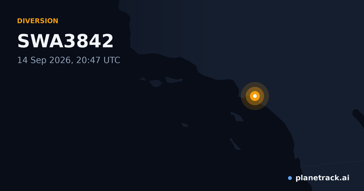 Map of where SWA3842's diversion happened