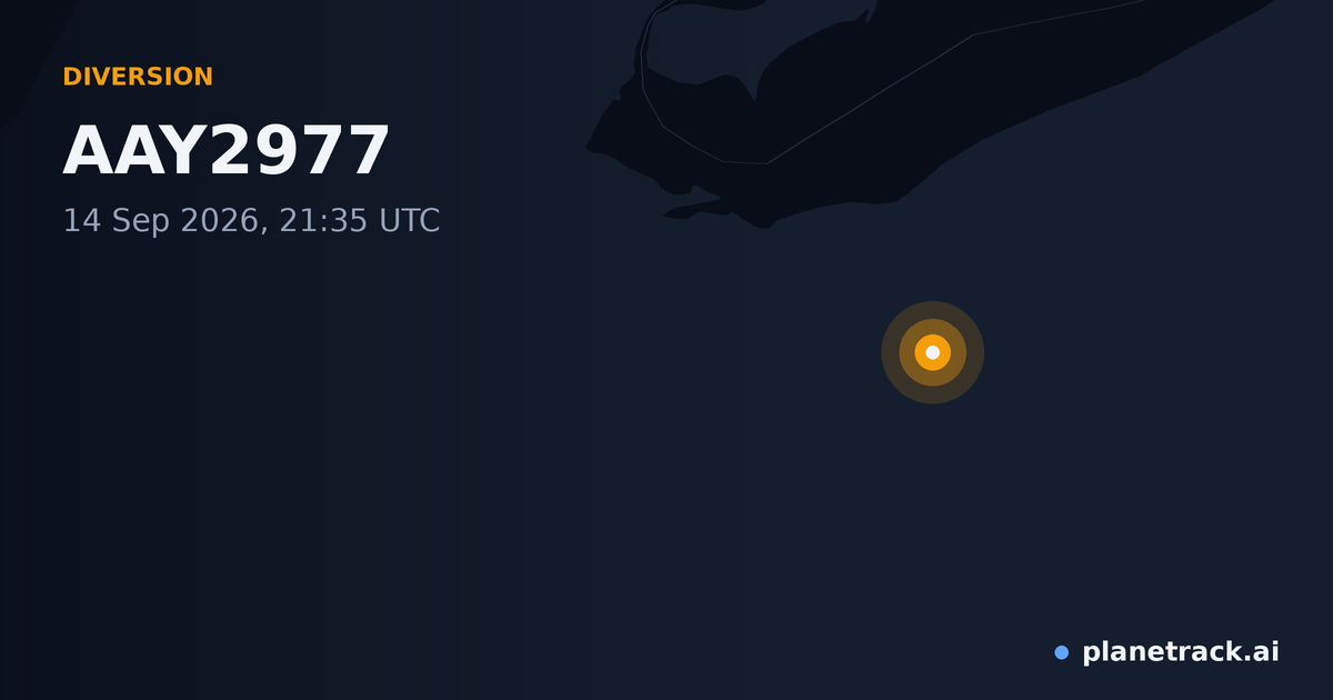 Map of where AAY2977's diversion happened